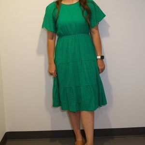 Kelly Green Eyelet Midi
